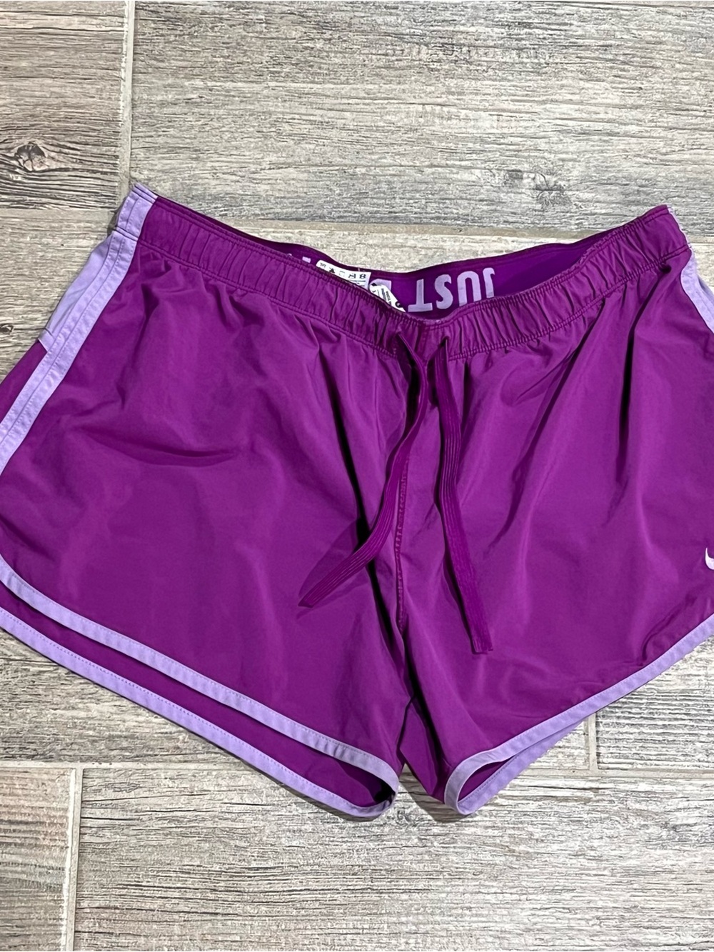 Nike Women’s Purple Athletic Shorts with Lilac Trim - Picture 1 of 3